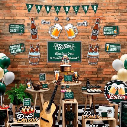 Imagem de Kit Enfeite Painel Festa De Boteco EVA Lousa Eva - 26 unid