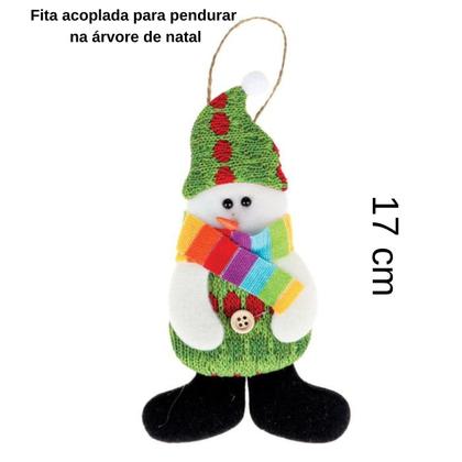 Imagem de Kit Enfeite Papai noel boneco neve p/arvore de natal 17cm