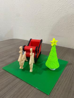 Imagem de Kit Enfeite Personalizado Natal Treno Rena Pinheiro Presente