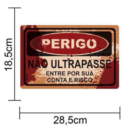 Imagem de Kit Enfeite Placas Halloween Perigo Sangue - 12 unid