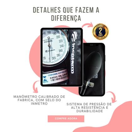 Imagem de Kit Enfermagem Acadêmico Com Aparelho de Pressão Estetoscópio Rappaport Duplo Estampado Estágio Completo