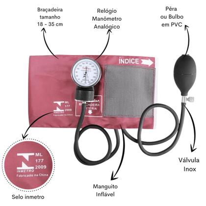 Imagem de Kit Enfermagem Acadêmico Com Aparelho de Pressão Estetoscópio Rappaport Duplo Estampado Estágio Completo