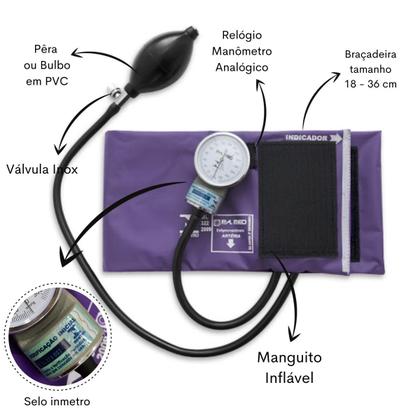 Imagem de Kit Enfermagem Acadêmico Com Aparelho de Pressão Estetoscópio Rappaport Duplo Estampado Estágio Completo