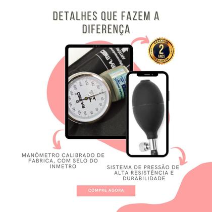 Imagem de Kit Enfermagem Acadêmico Com Aparelho de Pressão Estetoscópio Rappaport Duplo Estampado Estágio Completo