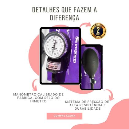 Imagem de Kit Enfermagem Academico Com Aparelho de Pressao Estetoscopio Rappaport Duplo Transparente Estagio Completo