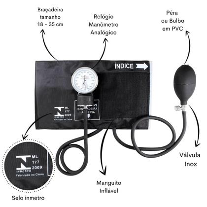 Imagem de Kit Enfermagem Academico Com Aparelho de Pressao Estetoscopio Rappaport Duplo Transparente Estagio Completo