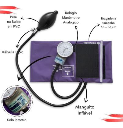 Imagem de Kit Enfermagem Com Aparelho De Pressão Manual + Estetoscópio Duplo + Bolsa P. A. MED