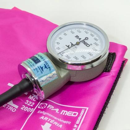 Imagem de Kit Enfermagem Esfigmomanometro Aparelho De Medir Pressão Arterial + Estetoscópio Rappaport Duplo  P. A. MED