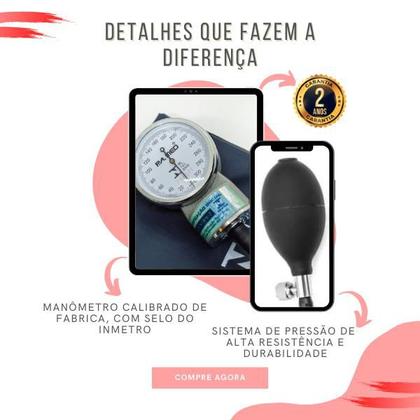 Imagem de Kit Enfermagem Transparente Academico Aparelho Pressao Bolsa Estetocópio Multi PAMED