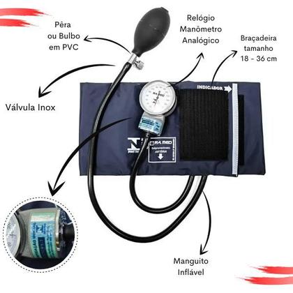 Imagem de Kit Enfermagem Transparente Academico Aparelho Pressao Bolsa Estetocópio Multi PAMED