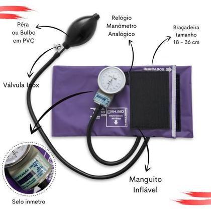 Imagem de Kit Enfermagem Transparente Academico Aparelho Pressao Bolsa Estetocópio Multi PAMED