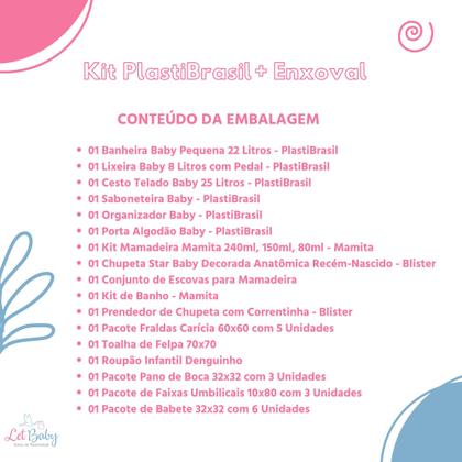 Imagem de Kit Enxoval de Bebê Banheira Cesto Balde Roupão Kit Higiene e Mamadeiras - Menino e Menina