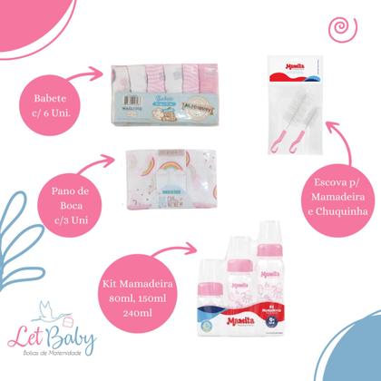 Imagem de Kit Enxoval de Bebê Banheira Cesto Balde Roupão Kit Higiene e Mamadeiras - Menino e Menina