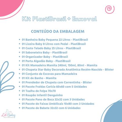 Imagem de Kit Enxoval de Bebê Banheira Cesto Balde Roupão Kit Higiene e Mamadeiras - Menino e Menina