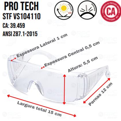 Imagem de Kit Epi Ca Luva Multiuso Antiderrapante Tricotada Danny Oculos Grande Ampla Visão Segurança Trabalho