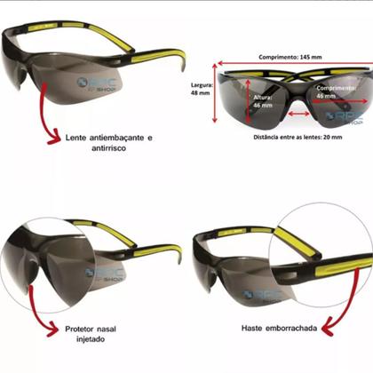 Imagem de Kit Epi Luva Multiuso Oculos Trabalho Segurança Protecao Uv Antirrisco Resistente Ca Serviços Pesado