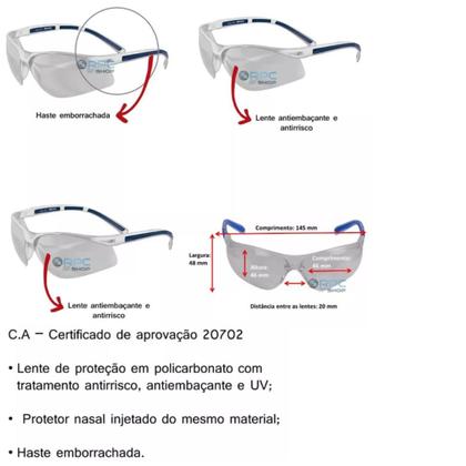 Imagem de Kit Epi Luva Multiuso Oculos Trabalho Segurança Protecao Uv Antirrisco Resistente Ca Serviços Pesado