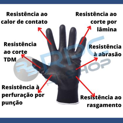 Imagem de Kit Epi Luva Multiuso Oculos Trabalho Segurança Protecao Uv Antirrisco Resistente Ca Serviços Pesado