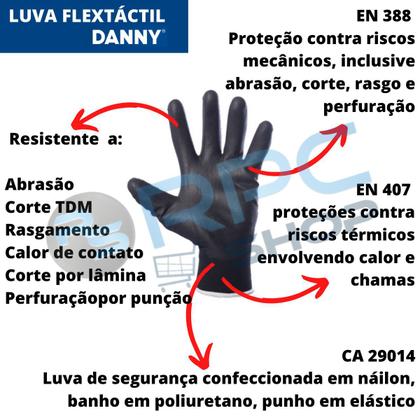 Imagem de Kit Epi Luva Multiuso Oculos Trabalho Segurança Protecao Uv Antirrisco Resistente Ca Serviços Pesado