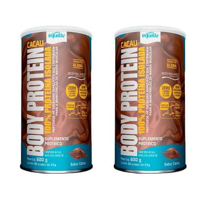 Imagem de Kit Equaliv Body Protein Cacau 100% Proteina 600g 2 Uni