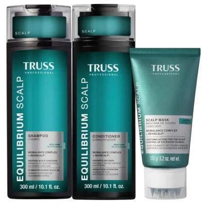 Imagem de Kit Equilibrium Scalp 1 Shampoo 1 Condicionador 300ml 1 Máscara 150g Truss