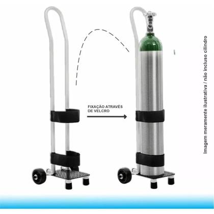 Imagem de Kit Equipamento Completo Carrinho + Umidificador O2 + Extensão Oxigênio Cabo 2 Metros