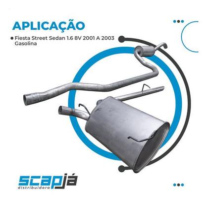 Imagem de Kit Escap Abafador + Traseiro Fiesta Street 1.6 2001 A 2003