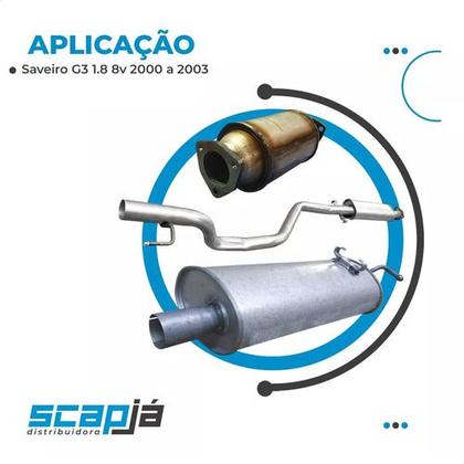 Imagem de Kit Escap Catalisador+abafador+traseiro Saveiro G3 1.8 00 03