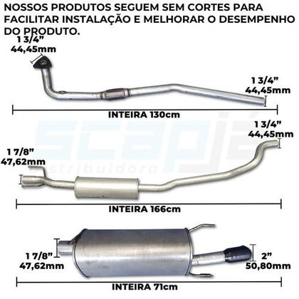 Imagem de Kit Escap Tubo + Abafador+ Silencioso Agile 1.4 8v 09 A 14