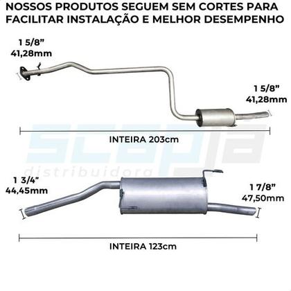Imagem de Kit Escapamento Abafador + Silencioso Courier 1.3 98 A 99