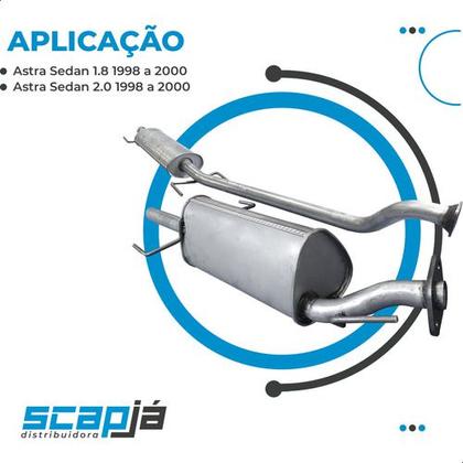 Imagem de Kit Escapamento Abafador+ Traseiro Astra Sedan 1.8 2.0 98 00