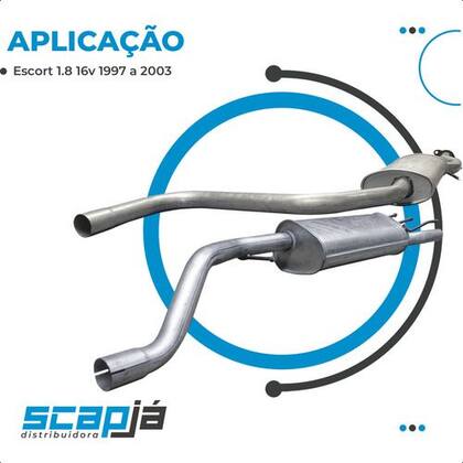 Imagem de Kit Escapamento Abafador + Traseiro Escort 1.8 16v 97 A 03