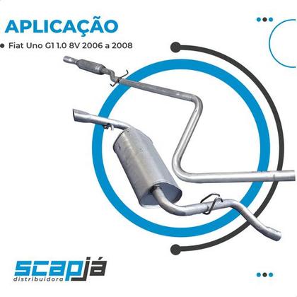 Imagem de Kit Escapamento Abafador + Traseiro Fiat Uno G1 1.0 06 A 08