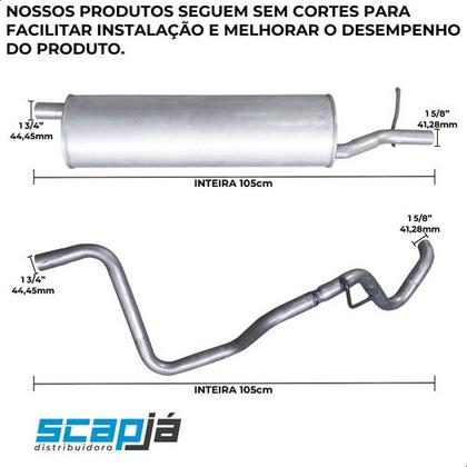 Imagem de Kit Escapamento Abafador + Tubo Mobi 1.0 3 Cil. 2017 A 2020