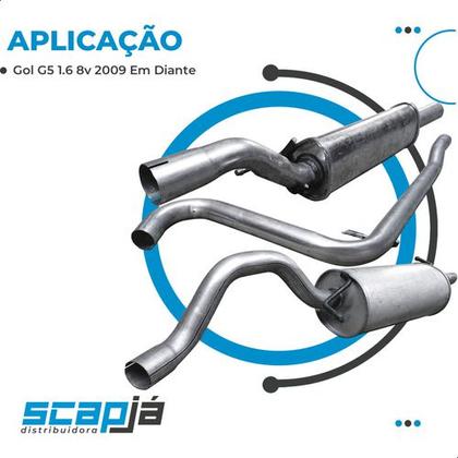 Imagem de Kit Escapamento Abafador + Tubo + Traseiro Gol G5 1.6 2009..