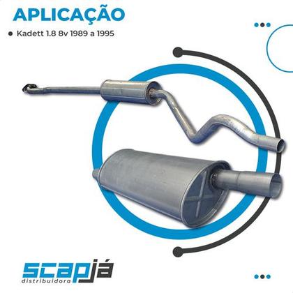 Imagem de Kit Escapamento Intermediário + Traseiro Kadett 1.8 89 A 95