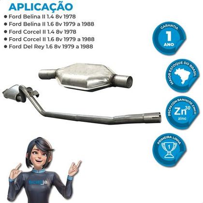 Imagem de Kit Escapamento Silencioso Ford Belina 1.4 E 1.6 1978 A 1988