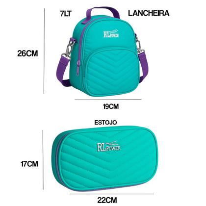 Imagem de Kit Escolar 3 em 1 Mochila Volta às Aulas Juvenil com Lancheira e Estojo Combinando