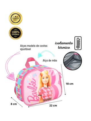 Imagem de Kit Escolar Barbie Mochila de Rodas Grande + Lancheira Térmica + Estojo