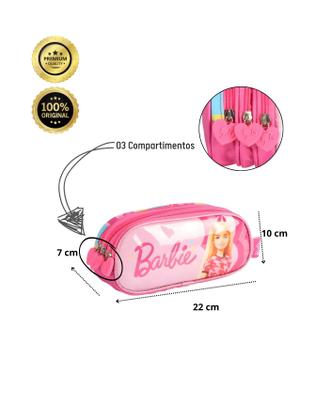 Imagem de Kit Escolar Barbie Mochila de Rodas Grande + Lancheira Térmica + Estojo