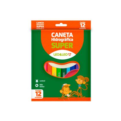 Imagem de Kit Escolar Basico Lapis De Cor + Lapis Tematico + Canetinha - Leo e Leo