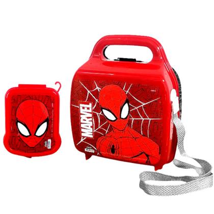 Imagem de Kit Escolar com Lancheira e Sanduicheira Infantil do Homem Aranha Plasútil