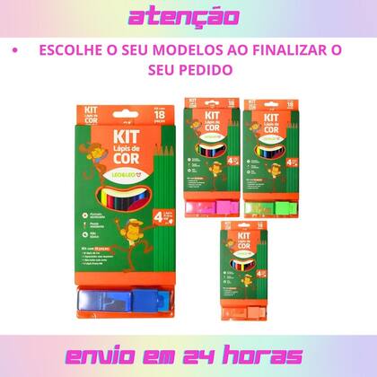 Imagem de Kit Escolar Completo Coleção com 18 Peças para Pintura e Escrita