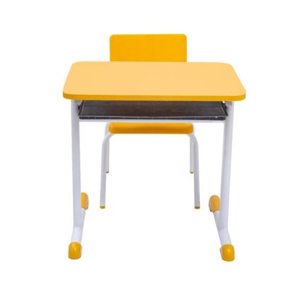 Imagem de Kit Escolar Individual Mesa e Cadeira  com Porta Livros Juvenil/Adulto cor Amarelo