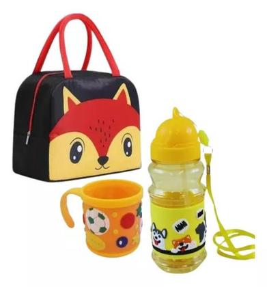 Imagem de Kit Escolar Infantil Lancheira Termica, Caneca E Garrafa 3d Emborrachada Alto Relevo