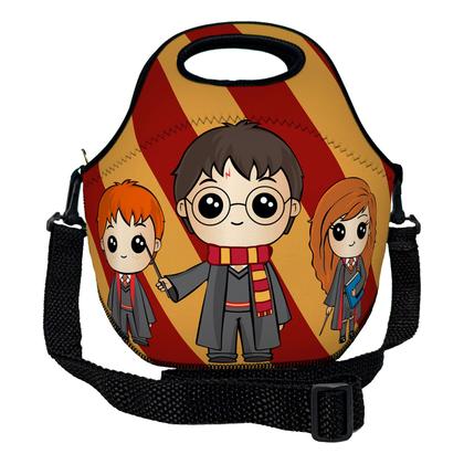 Imagem de Kit Escolar Infantil Lancheira Térmica + Pote Marmita + Squeeze de Alumínio  ISOPRENE  Trio Bruxo