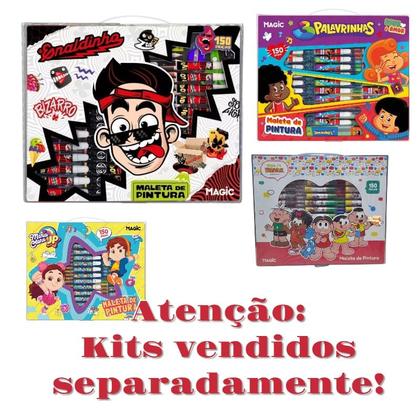 Imagem de KIT Escolar Infantil Maleta Estojo De Pintura - Canetinhas - Aquarela 150 Pçs - Magic