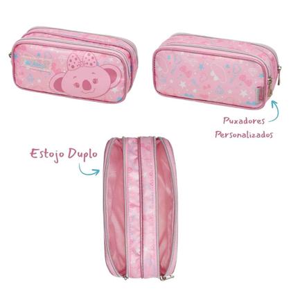 Imagem de Kit Escolar Lilica Ripilica 2026 Original Pacific, Mochila Mala De Rodinhas, Lancheira, Estojo Duplo