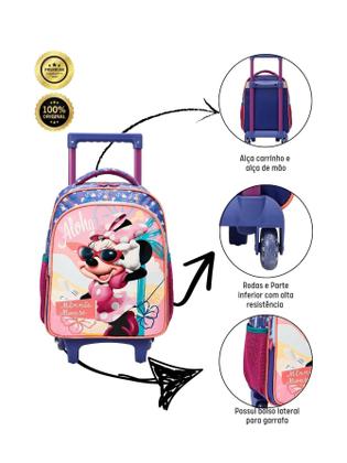 Imagem de Kit Escolar Minnie Mouse Mochila Com Rodas P + Estojo Triplo