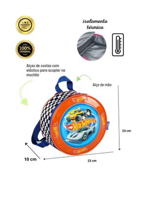 Imagem de Kit Escolar Mochila Com Rodas+Lancheira Hot Wheels - Azul